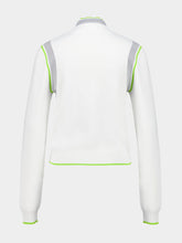 Casablanca White Zip-Up Jacket with Neon Trim