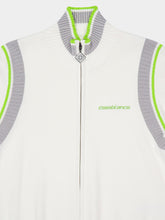 Casablanca White Zip-Up Jacket with Neon Trim