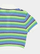 Casablanca Green Stripe Short Sleeve Polo Shirt