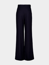 Dark Navy Vargas Straight-Leg Pants in Cashmere and Silk