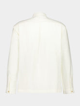 Commas White Stand Collar Hemp Viscose Shirt