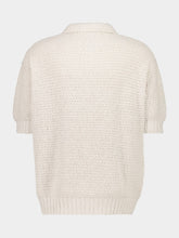 Commas Off White Textured Knit Polo