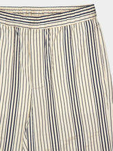 Commas Cream Navy Relaxed Stripe Trousers