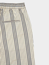 Commas Cream Navy Relaxed Stripe Trousers