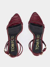 Tom Ford Ruby Red Padlock Pointy Naked Sandal in Laminated Crocodile