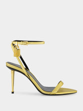 Tom Ford Gold Laminated Padlock Naked Sandal