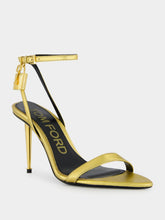 Tom Ford Gold Laminated Padlock Naked Sandal