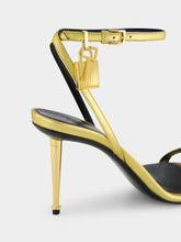Tom Ford Gold Laminated Padlock Naked Sandal
