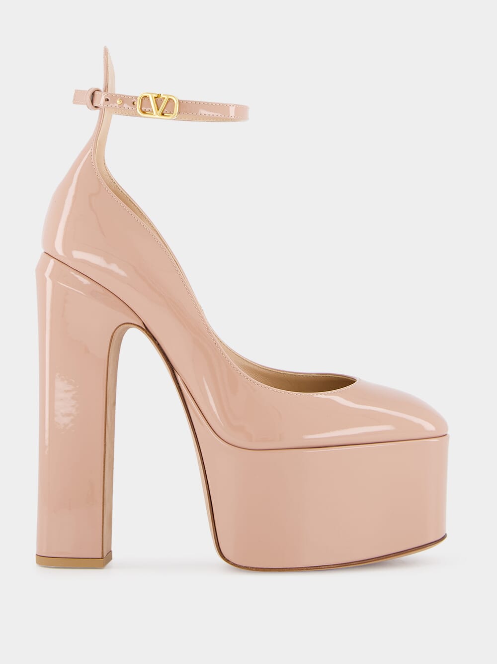 Rose Cannelle Patent Platform 105mm Pumps