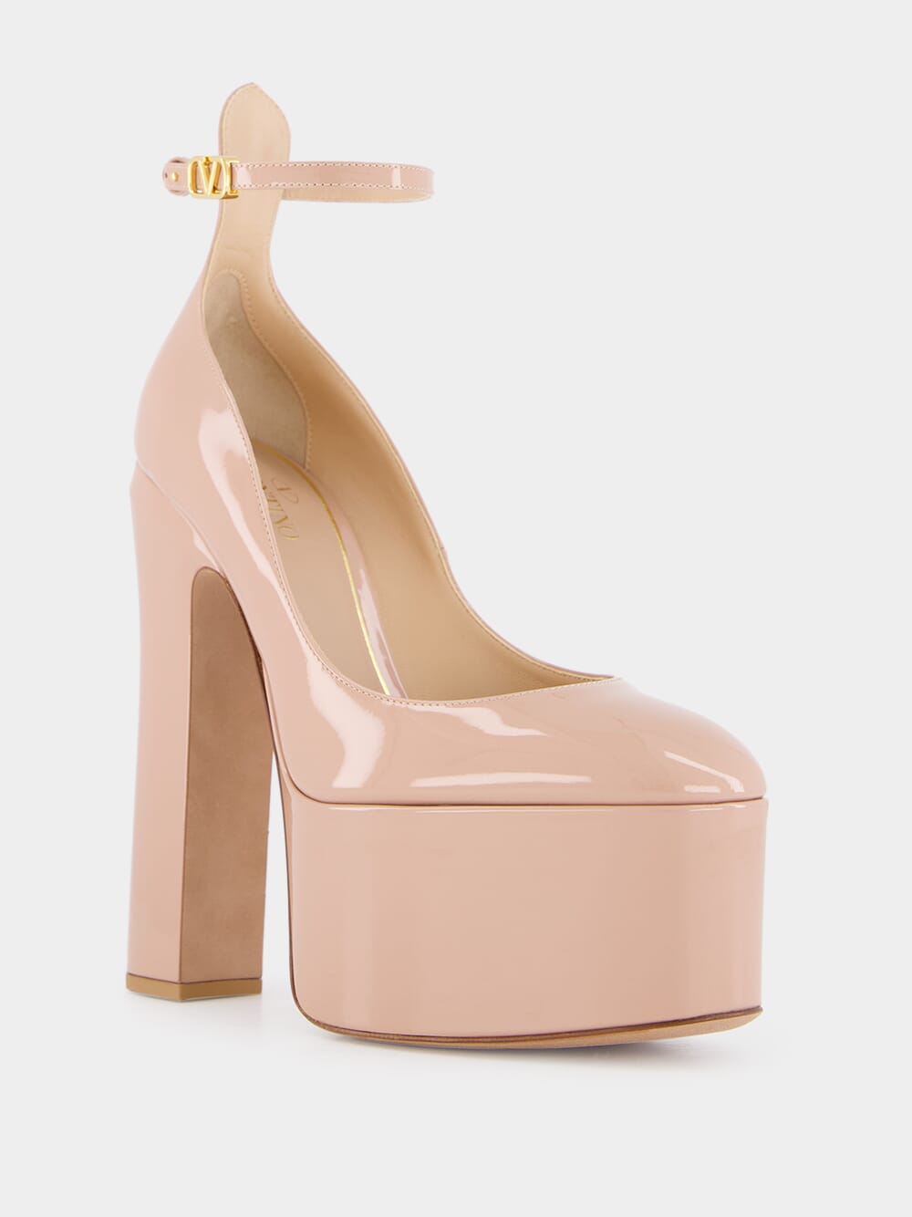 Rose Cannelle Patent Platform 105mm Pumps