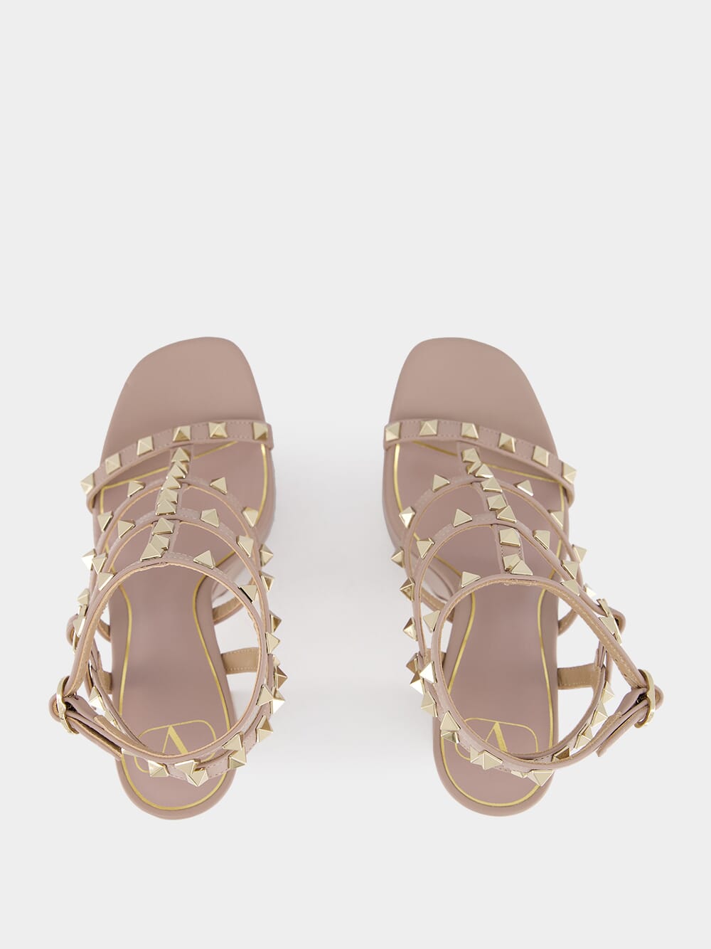 Rockstud Leather Platform Sandals