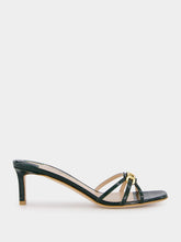 Tom Ford Dark Green Crocodile-Stamped Leather Mules