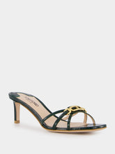 Tom Ford Dark Green Crocodile-Stamped Leather Mules