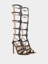 Tom Ford Black Knee-High Stamped Leather Sandals
