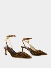 Tom Ford Ocelot Suede Kitten-Heel Slingbacks