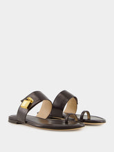 Tom Ford Espresso Flat Leather Sandals