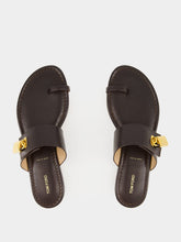 Tom Ford Espresso Flat Leather Sandals