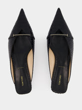 Tom Ford Black Semi-Shiny Printed Python Julianne Mule