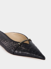Tom Ford Black Semi-Shiny Printed Python Julianne Mule
