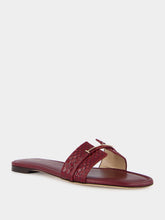 Tom Ford Ruby Red Flat Leather Slides