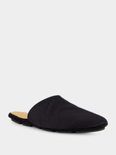 Tom Ford Black Suede Slippers with TF Embroidery
