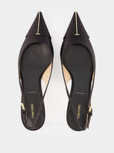 Tom Ford Black Crystal Silk Slingback Pumps