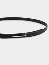Tom Ford Black Supple Grain Leather Slim T Belt