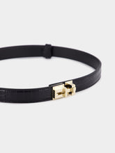 Tom Ford Black Calf Leather Belt with Gold Buckle