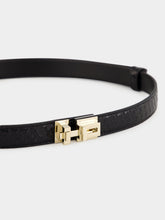 Tom Ford Black Braided Leather T Latch Belt