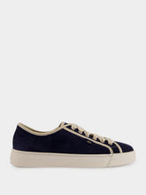 Santoni Blue Suede Calf Leather Sneakers