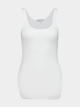 James Perse White Long Cotton Tank Top