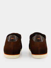 Santoni Dark Brown Suede Lace-Up Sneakers