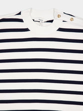 Frame Striped Button-Detail Sweatshirt