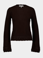 Frame Pointelle-Knit Bell-Sleeve Jumper
