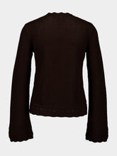 Frame Pointelle-Knit Bell-Sleeve Jumper