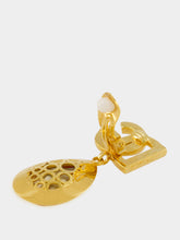 Dolce & Gabbana Orange Logo Clip Drop Earrings