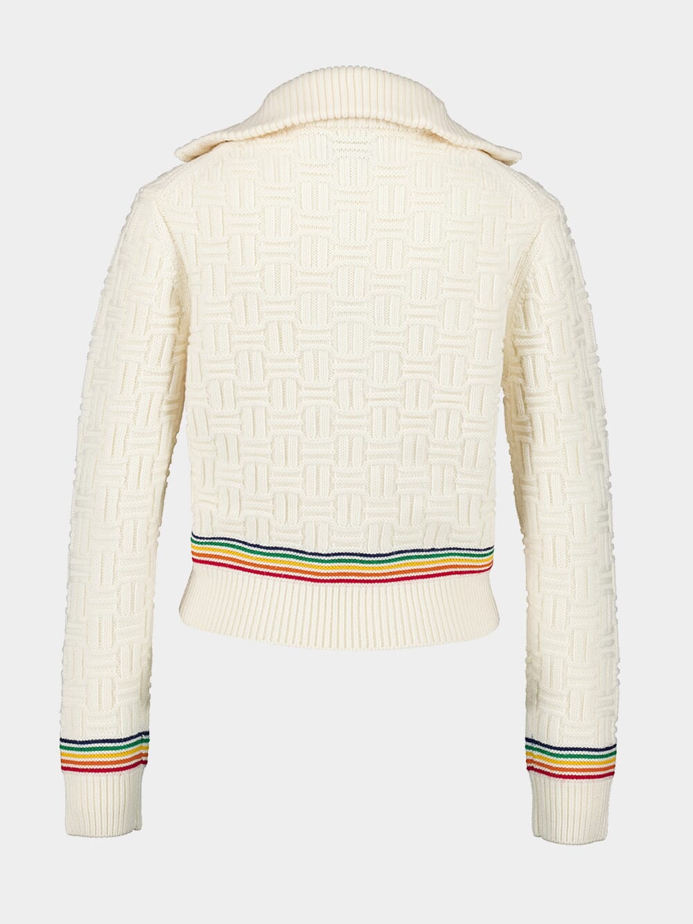 Merino Wool Column Knit Rainbow Jumper