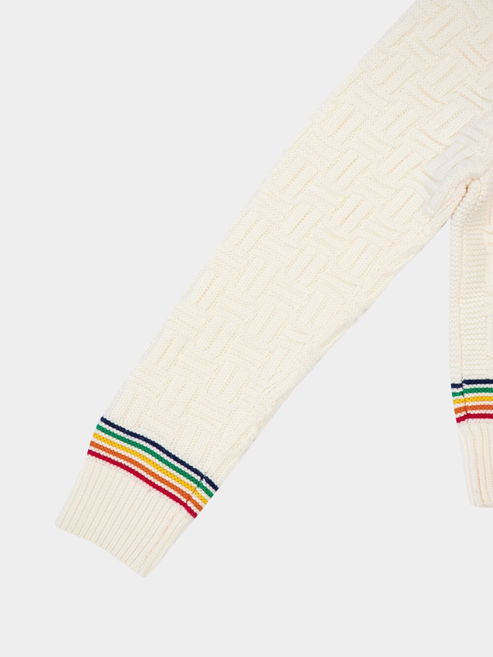 Merino Wool Column Knit Rainbow Jumper