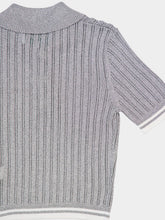 Casablanca Silver Knitted Short-Sleeve Polo Shirt