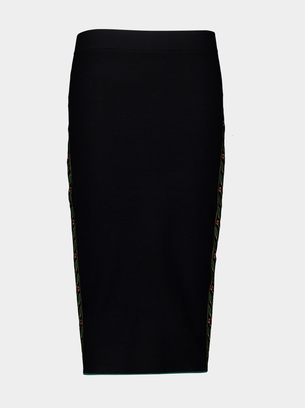 Black Laurel Knit Merino Wool Skirt