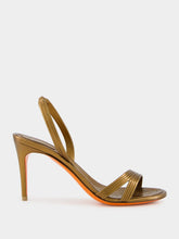 Santoni Gold Leather Mid-Heel Sandals