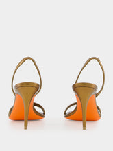 Santoni Gold Leather Mid-Heel Sandals