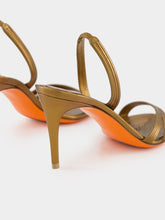 Santoni Gold Leather Mid-Heel Sandals