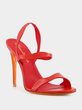 Santoni Red Leather High-Heel Sandals