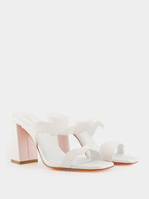 Santoni White Leather Adriatica Mules
