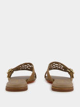 Santoni Woven Leather Slide Sandals