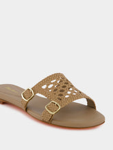 Santoni Woven Leather Slide Sandals