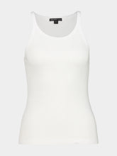 James Perse White Ribbed High Neck Cami