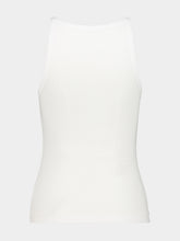 James Perse White Ribbed High Neck Cami