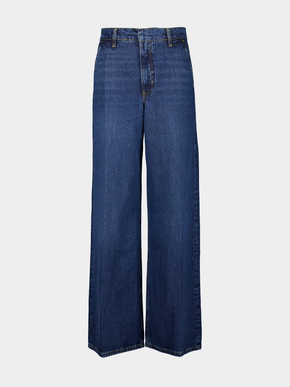 Blue High-Waisted Wide-Leg Jeans